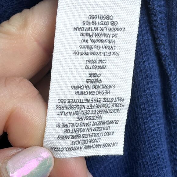 Free People ‘Emmy Lou’ Blue Ribbed Lace Up Tank Top Large - Picture 11 of 14